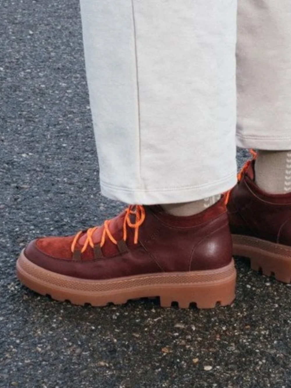 Naguisa Abra Chunky Hiker Sneaker Boots Brown Leather Suede EU 40